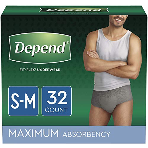 Depend for Men Incontinence Underwear, Maximum Absorbency, Small/Medium, 32-Count