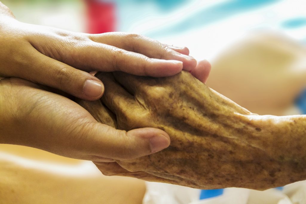 hospice patient with family member