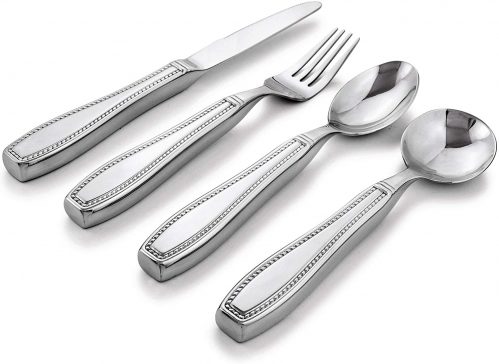 Silverware Adapted Spoons Parkinsons Utensils - Adaptive Utensils for  Elderly, Disabled, Adults, Parkinsons Patients, Handicapped, Non Weighted  Stainless Steel Flat Edge Cooking Spoon